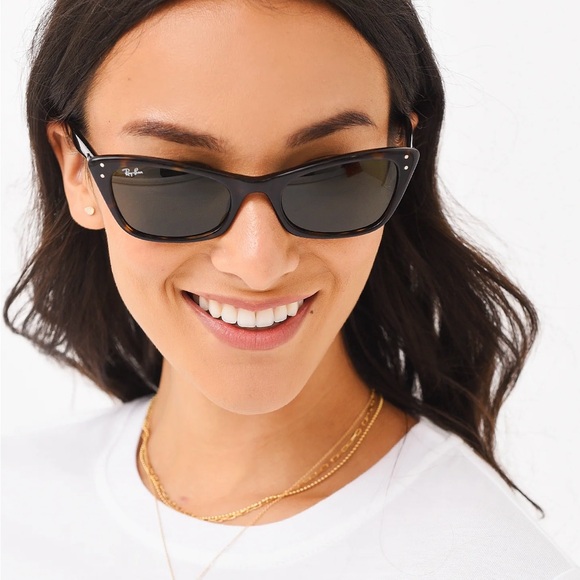 Ray-Ban Accessories - Women’s Ray-Ban Lady Burbanks RB2299 Black Frame “Hailey Bieber” Cat Eye Frame